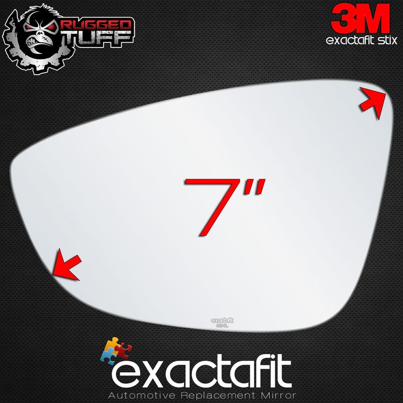 Rugged TUFF Driver Side Mirror Glass Replacement For Volkswagen Passat Jetta CC Eos VW Left Door Flat Mirrors Adhesives Rear View exactafit 8114L - Image 4